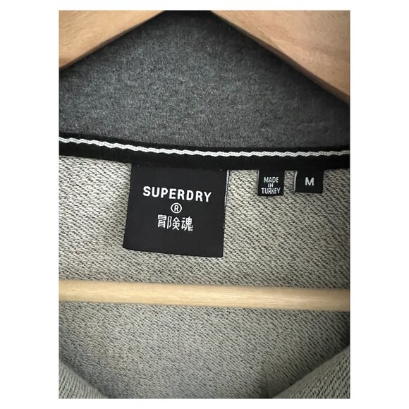 Superdry Men sweater M Grey Half zip Mock neck Pre-Owned Good Condition - Picture 6 of 13